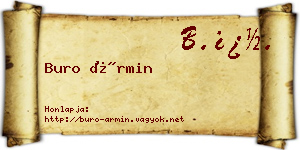 Buro Ármin névjegykártya